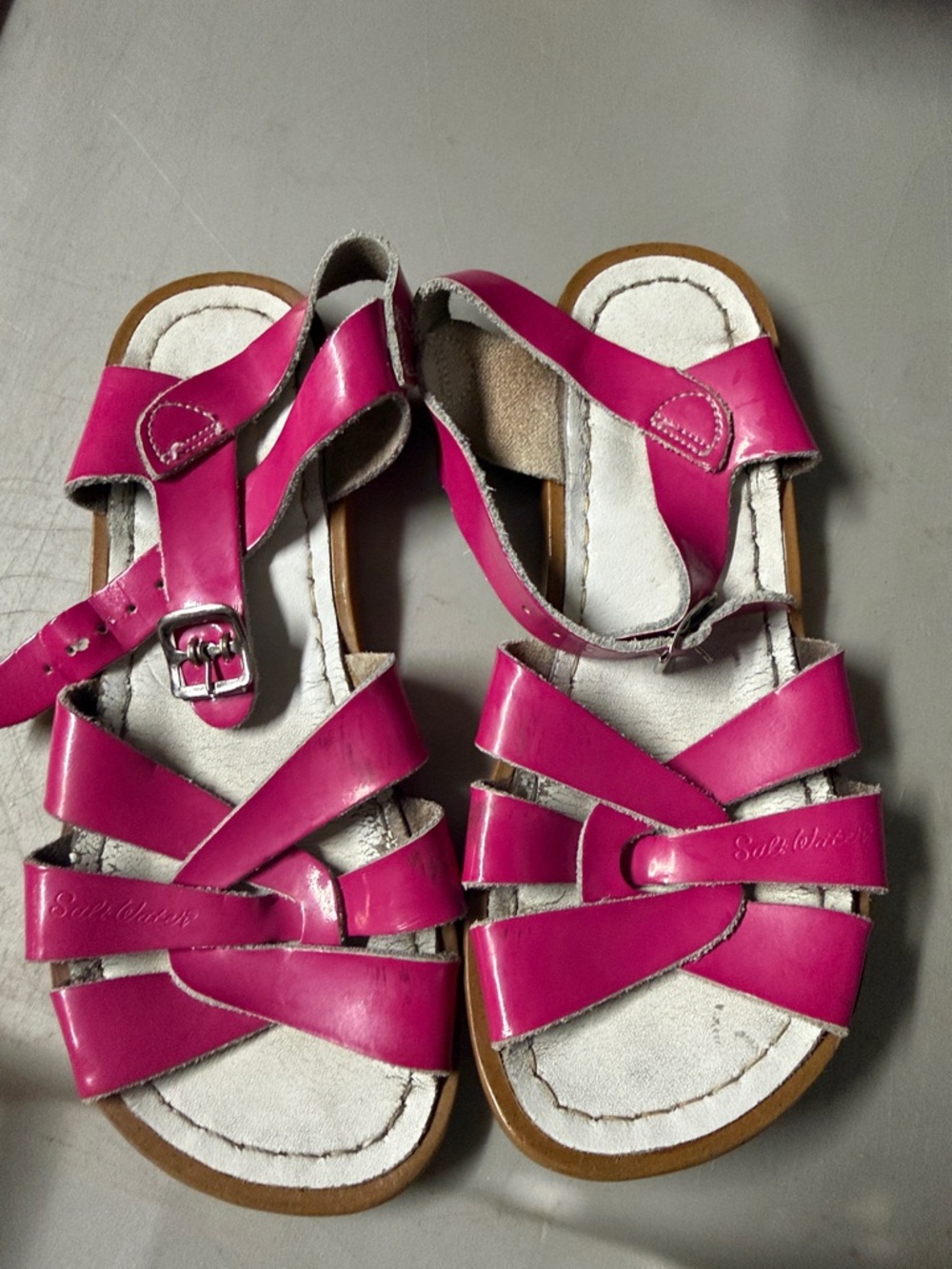 Salt Water Sandals by Hoy Pink Leather Kids Sandals
